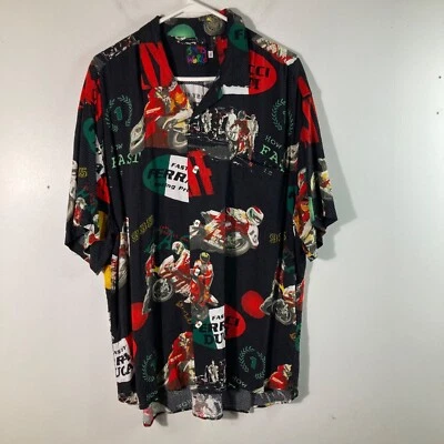 Mens Vintage Jams World Fast by Ferracci Ducati Racing Shirt XL Black Red Rayon - Image 1 of 4