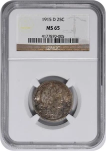 1915-D Barber Silver Quarter MS65 NGC - Picture 1 of 2