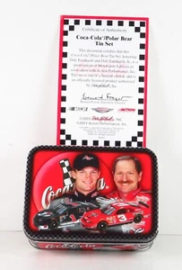 Coca-Cola Dale Earnhardt & Jr. Coke Polar Bear #3 & #1 1998 Monte Carlo Tin Set - Picture 1 of 15