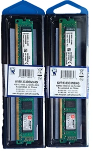 kingston 2 x 4 GB PC3-10600 Ddr3 MHz KVR1333D3N9/4G DIMM memoria RAM desktop - Foto 1 di 9