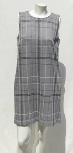 $99 J JILL Heather Gray Plaid Stretch Ponte Knit Pockets Sheath Dress US SP PS S - Picture 1 of 5