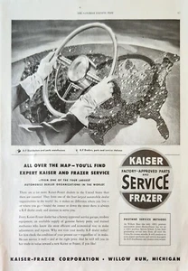 Kaiser Frazer Corporation 1947 anuncio vintage en todo el mapa - Imagen 1 de 1
