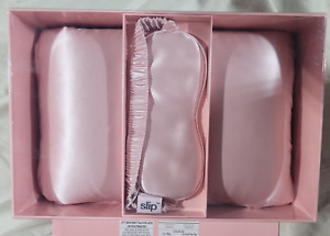 SLIP 100% Silk Pillowcase w/Mask Beauty Sleep To Go! Travel Size Pink Boxed -New