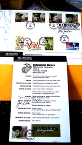 DISTINGUISHED MARINES STAMPS 1st DAY SIGNED CEREMONY PROGRAM NOV 10, 2005 - Picture 1 of 2