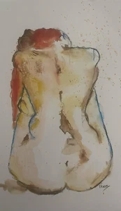 Nude-Artist Vraz - watercolours, original 21x30cm - Picture 1 of 1