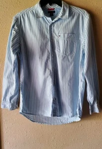 Tommy Hilfiger Camisa Azul Tira Abotonada Niños Talla Grande 16/18 Excelente  - Imagen 1 de 4