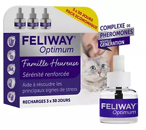 FELIWAY Optimum - Pack 3 recharges anti-stress pour Chat - Complexe de phéromone - Bild 1 von 6