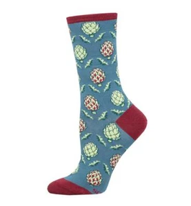 Socksmith Women Blue Cotton Crew Socks Okie Dokie Artichokie Design UK 3-8 - Picture 1 of 1