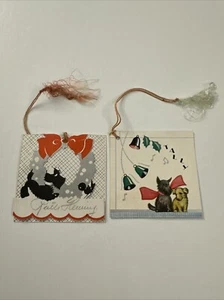Vintage Scottie Dog Tally Card Set Dogs Christmas Ephemera PD6 - Picture 1 of 2