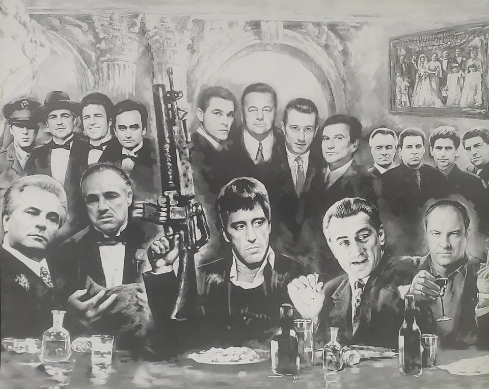 Gangster collage b&w GoodFellas-GodFather-Sopranos  16x20 movie poster NEW #9999 - Image 1 of 1