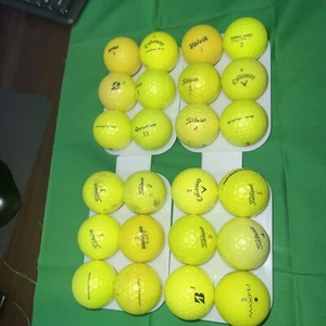 mixed golf balls (24  Balls)  ( AllYellow )Callaway , Taylormaid,  Titleist ,ect - Picture 1 of 2