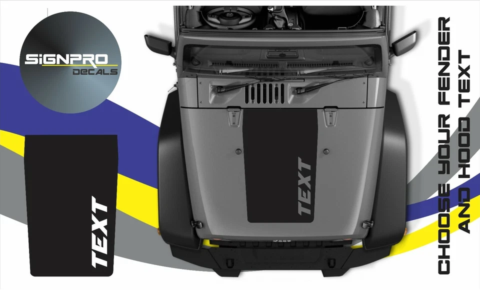 全新 3 件连帽贴花遮光图案 适合吉普牧马人 各种风格 — 第 1/1 张图片