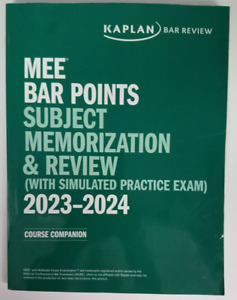 2023-24 Kaplan MEE Bar Points Subject Memorization & Review(with practice test)