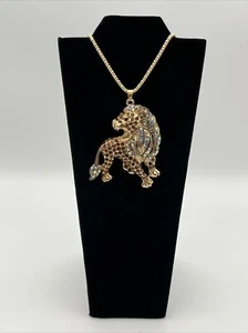Betsey Johnson Lion Necklace/Brooch Large Pendant Signed Africa Safari NWT #4 - Picture 1 of 8