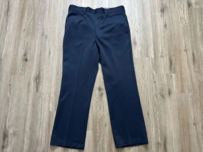 Vintage 1970’s Sears Kings Road Perma-Prest Blue Slacks Flare Pants 36 Short - Image 1 of 4