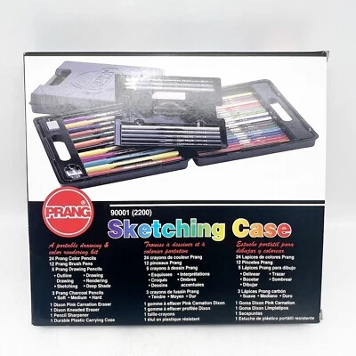 复古 PRANG 素描盒 - 24 种颜色及更多艺术用品刷笔 — 第 1/4 张图片