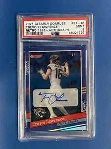 Trevor Lawrence 2021 Clearly Donruss Retro Rookie Auto 2/5 SSP PSA 9 Jaguars - Picture 1 of 2