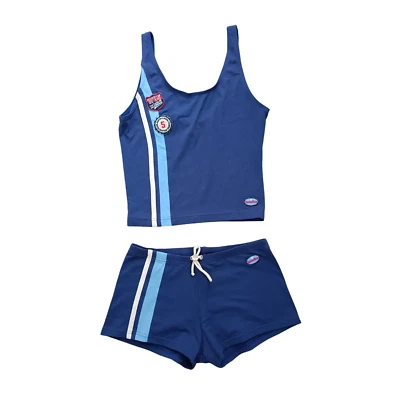 Maillot de bain bleu. 2 pieces. Shorty et brassiere. Banana Moon. Taille 36 - Photo 1/4