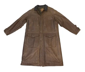Chaqueta de cuero Territory Ahead para hombre mediana forrada de sherpa plumero abrigo largo de jinete - Imagen 1 de 11