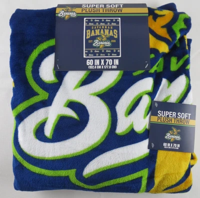 Manta enorme de felpa de béisbol Savannah Bananas 60" x 70" nueva con etiquetas equipo oficial Foto 1 de 4