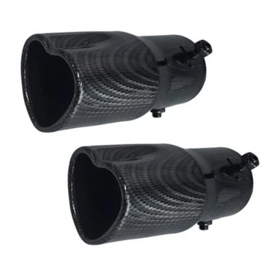 Punta de escape de coche de 2,5 pulgadas de entrada, escape universal en forma de corazón de fibra de carbono Foto 1 de 4