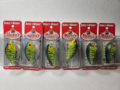 Mann's Bait Company Baby 1- (6 lures of Fire Shad Crystaglow) - Image 1 of 2