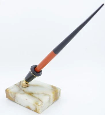 Parker Duofold оранжевый стол комплект перьевая ручка на оникс основание - 1928 - 14kt Flex новый в коробке - Изображение 1 из 4