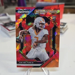 2024 Panini Prizm Draft Picks Joe Milton III New Recruits Orange/Red Cracked Ice - Bild 1 von 3