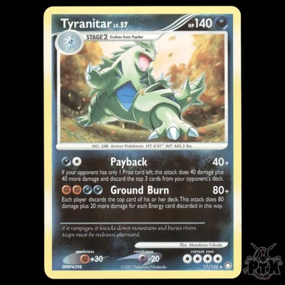 Tyranitar Reverse Holo #17/123 Mysterious Treasures NM/Near Mint Pokemon 2007 - Image 1 of 3