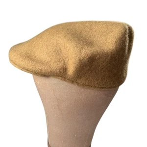 Vintage Wool Newsboy Flat Cap Size Small - Medium Beige NEW Paperboy Hat Cabbie - Picture 1 of 7