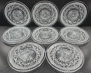 8 Imperial Glass Cape Cod Clear Bread Plates Set Vintage Cut Etch Dish Retro Lot - Picture 1 of 24