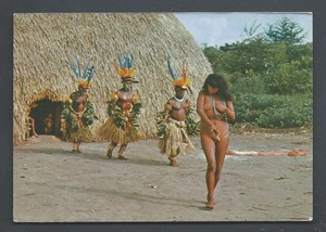 Suiá Suyá Trumai Indianerin Frau Herren Kopfschmuck Yamaricuma Tanz Alt Xingu Brasilien - Bild 1 von 1