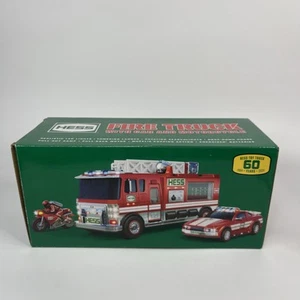 HESS Toy Fire Truck 60TH Anniversary With Car & Motorcycle - Model T0904 New - Picture 1 of 4