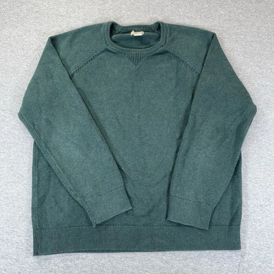 LL Bean Men's Green Crewneck Wicked Soft Cotton Cashmere Sweater Size LT L Tall - Image 1 of 4