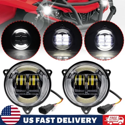 LED Headlights Low Beam w/DRL Fit For Can-Am Outlander 500 650 800 850 1000 800R - Image 1 of 4
