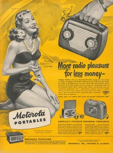 1948 Motorola Portables More Radio Pleasure For Less Money Vintage Print Ad - Bild 1 von 1