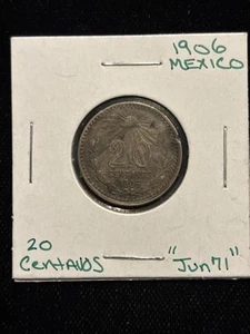 1906 Mexico 20 Centavos Silver Circulated “jun71” Mexican 20C - Picture 1 of 23