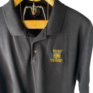 Colorado College Tigers Hockey Pique Polo Shirt XL Black Embroidered NCAA Y2K - Picture 1 of 7