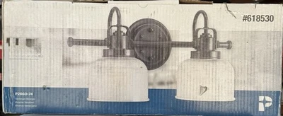 Process Lighting Archie Collection 17in Antique Nickel Coastal 2 Light - Image 1 of 4