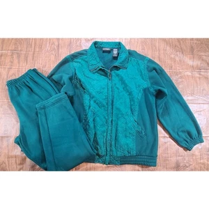 De Colección Outbrook Mujeres Talla Med Seda y Jersey Conjunto Atlético Chaqueta Pantalones Esmeralda - Imagen 1 de 9