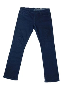 Volcom Vorta Jeans Mens 36x32 Dark Wash Slim Straight Stretch 5-Pocket Zip Fly - Picture 1 of 9
