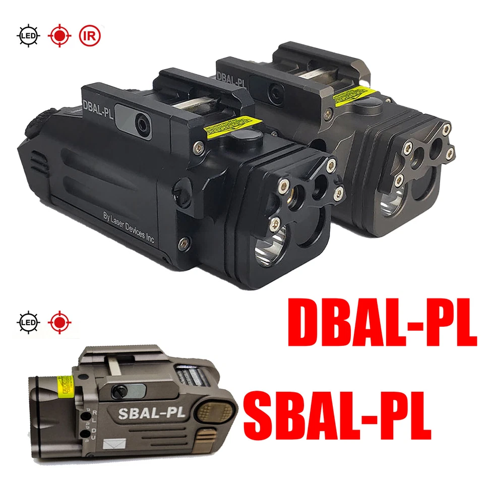 SBAL-PL / DBA-PL IR Weapon Light LED Flashlight With Red Laser Fit 20mm Rail  - Image 1 of 4
