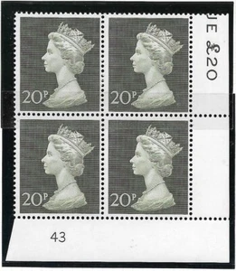 1970 20p Decimal Machin Cylinder 43 UNMOUNTED MINT - Picture 1 of 1
