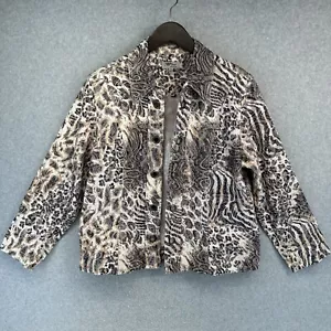 J Bee Petites Damen Jacke Größe PL Animal Print Mehrfarbig Offen - Bild 1 von 10