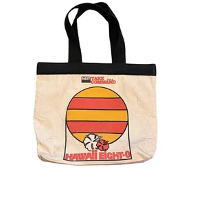 Vintage 80s Hawaiian Tote Bag Hawaii 8-0 Canvas Shoulder Bag - Picture 1 of 5