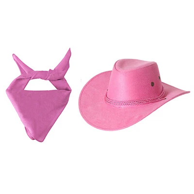 Chapéu de cowboy infantil cowgirl chapéu cowboy ocidental cachecol carnaval Halloween vestir - Imagem 1 de 2