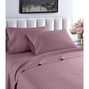 Hotel London 600 Thread Count 100% Cotton Deep Pocket Striped Sheet Set (Full, P - Picture 1 of 3