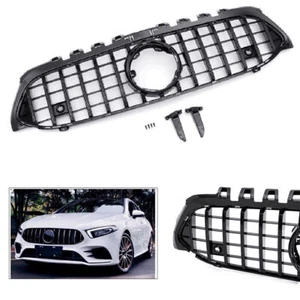 W177 Black GTR Front Grill Grille For 2019 Mercedes-Benz A200 A250 A45 AMG - Picture 1 of 5