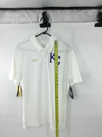 Nike Kansas City ROYALS MLB White Dri Fit Golf Polo Shirt Size XL XLarge New Cover