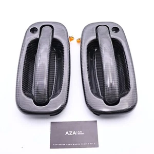 Manija de puerta de carbono delantera izquierda y derecha para Chevy Silverado GMC Sierra 1999-2007 - Imagen 1 de 3
